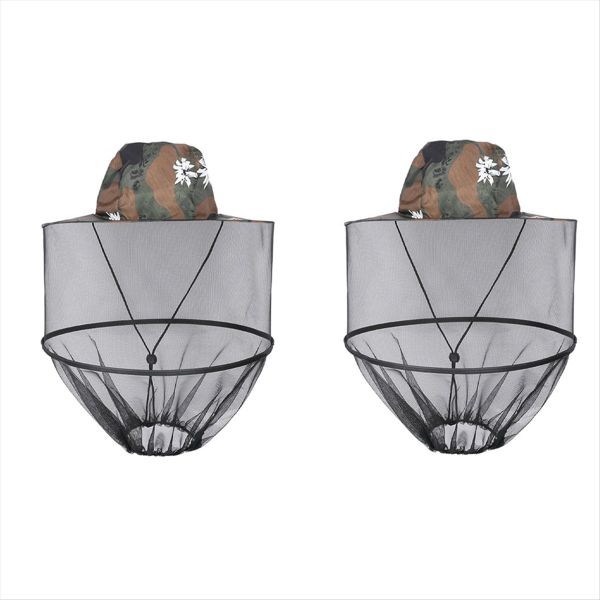 White Flower Outdoor Anti-Mosquito Fishing Net Hat