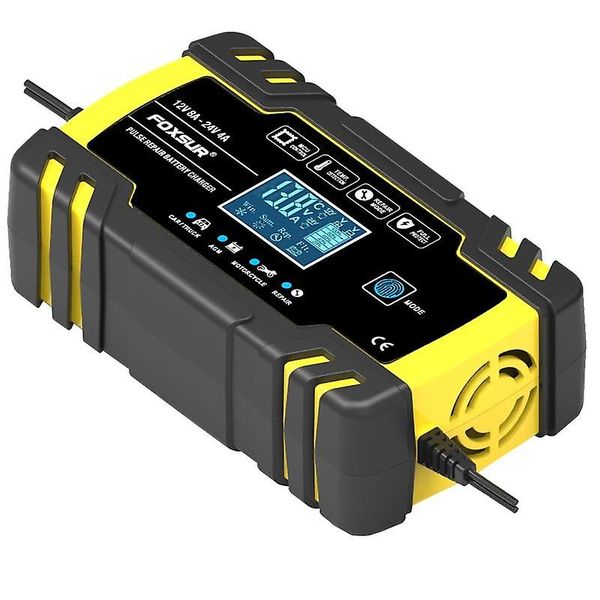 Automatic Smart Battery Charger/Maintainer 12V/8A 24V/4A-Yellow