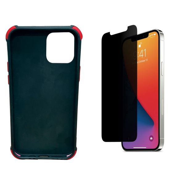 iPhone12ProMax Black Privacy Anti Spy Screen Protector and Back Cover Combo