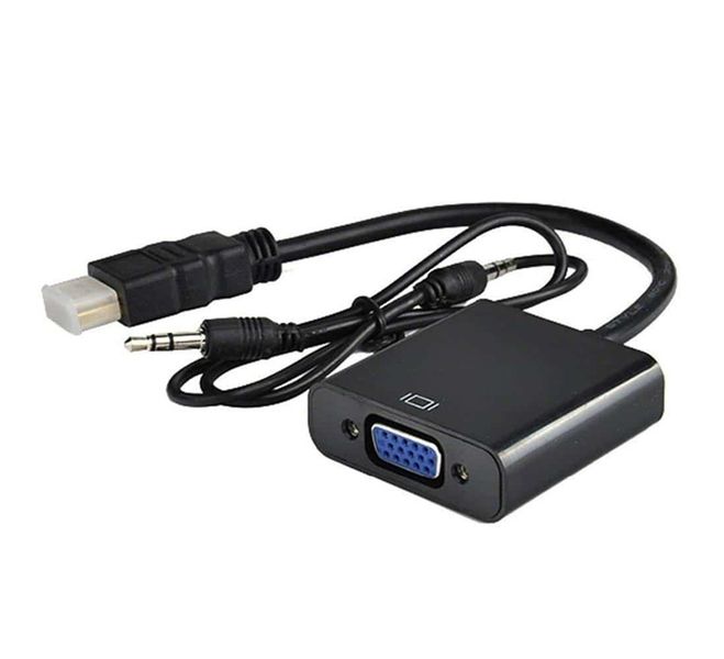HDMI to VGA with Audio Cable Adapter Compatible PC Monitor Projector 1080P