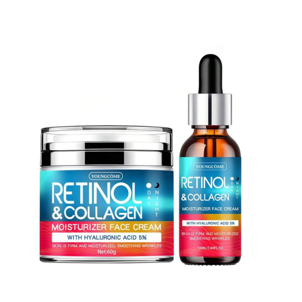 Retinol &amp; Collagen Anti-Aging Skincare Set | Moisturizing Cream &amp; Serum