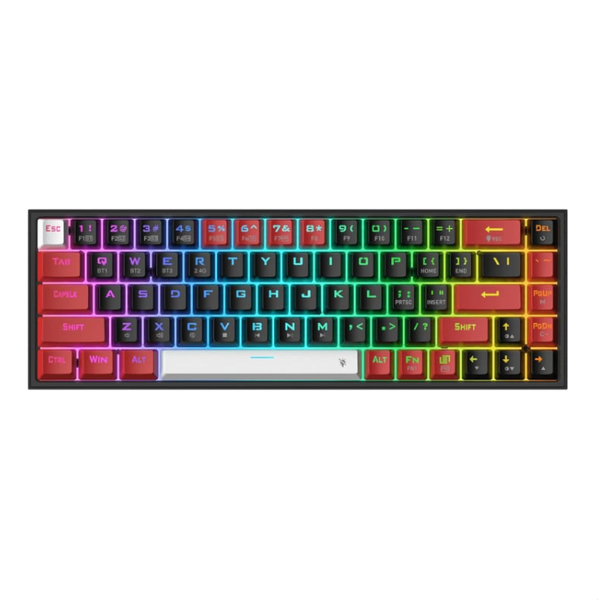 RGB Powerful Bluetooth Pro 68Key Wireless Red&amp;Black Gaming Keyboard