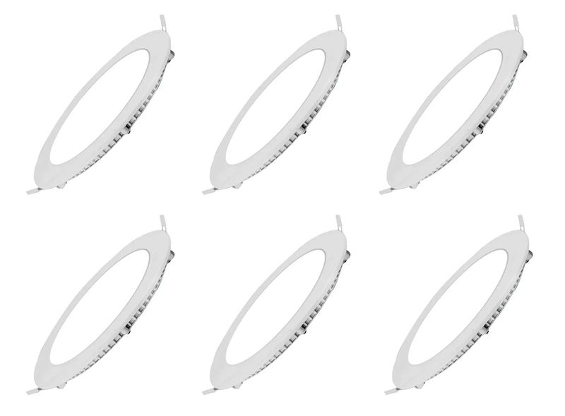 DrLight 6 Pcs LED 6w Cool White Round Pannel Light Value Pack