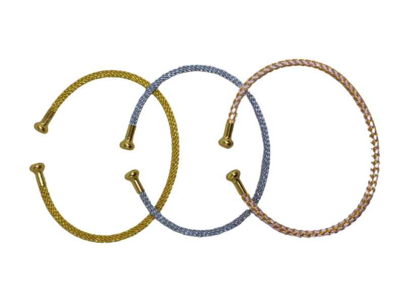 Three Colour Woven Wire Fashion Bangles