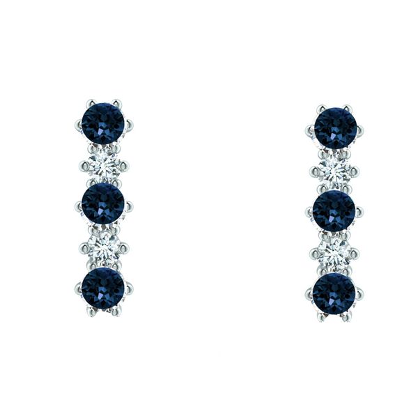 Civetta Spark Vertical Bar Studs-With Swarovski Montana Crystal