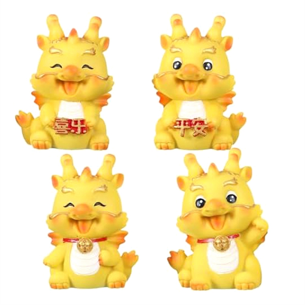 4Pcs Mini Chinese New Year Dragon Figurine