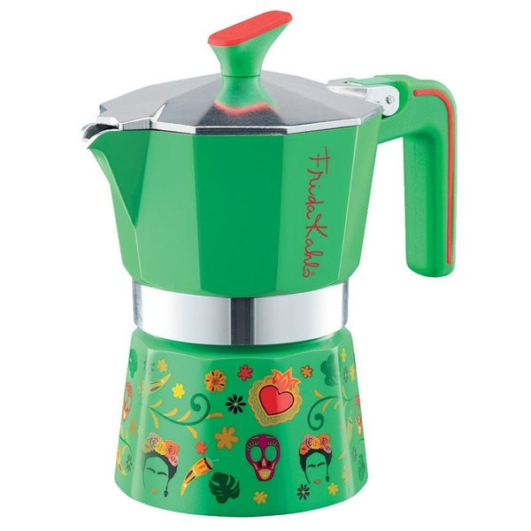 Pedrini Frida Kahlo 3-Cup Coffee Maker - Green