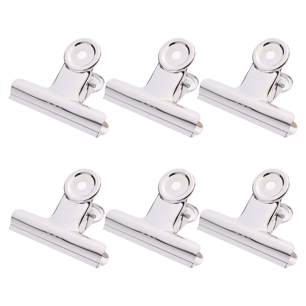 DELI 6PCS 64mm Binder Clips -Medium Iron Paper Fasteners with Strong Grip