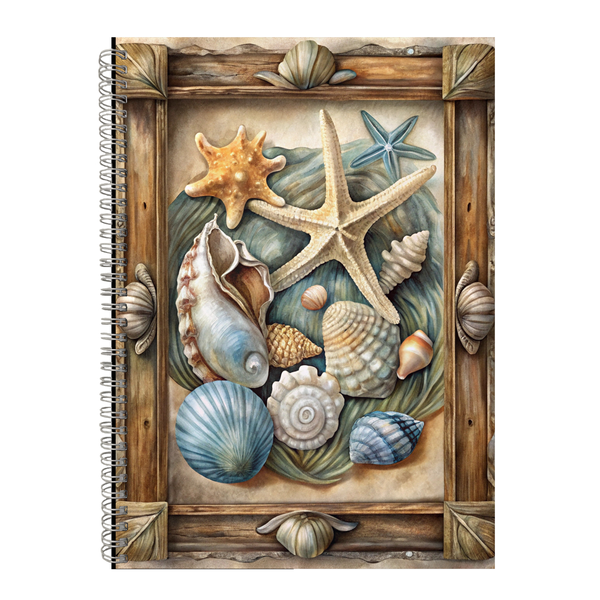 Sea Shells In Frame 1 Gift Idea Writing Book Notepad Notebook A4 504