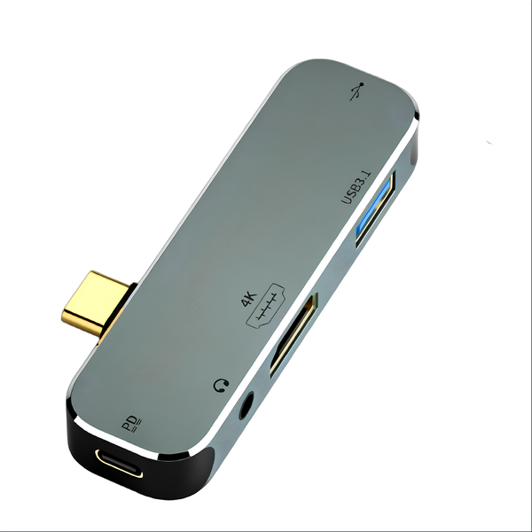 5-in-1 USB-C Hub with USB 3.0, HDMI 4K 60Hz, Type-C 3.0, 100W PD Charging