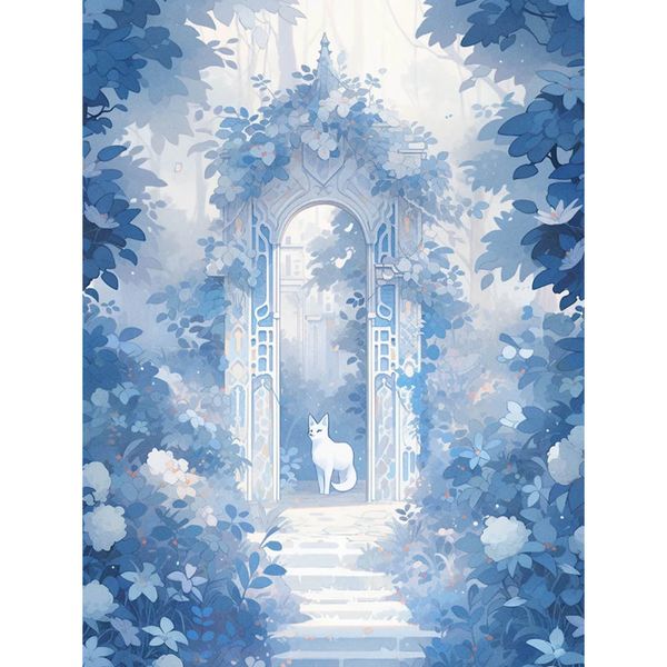 Snow Fox Diamond Painting Kit: 5D Full Drill, Fantasy Snow Fox