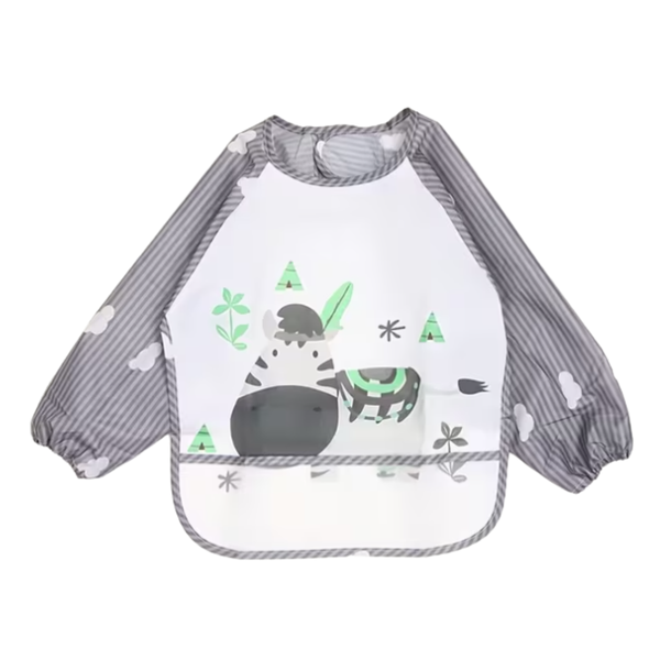 Long-Sleeved Cartoon Waterproof Wearable Feeding Bib For Babies &amp; Toddlers