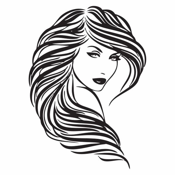 Hair Salon Vector Lady Wall Art
