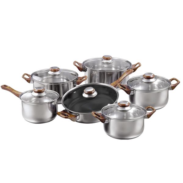 Stainless Steel Cookware Set for Kitchen - CDH-026 - 12 Piece Set