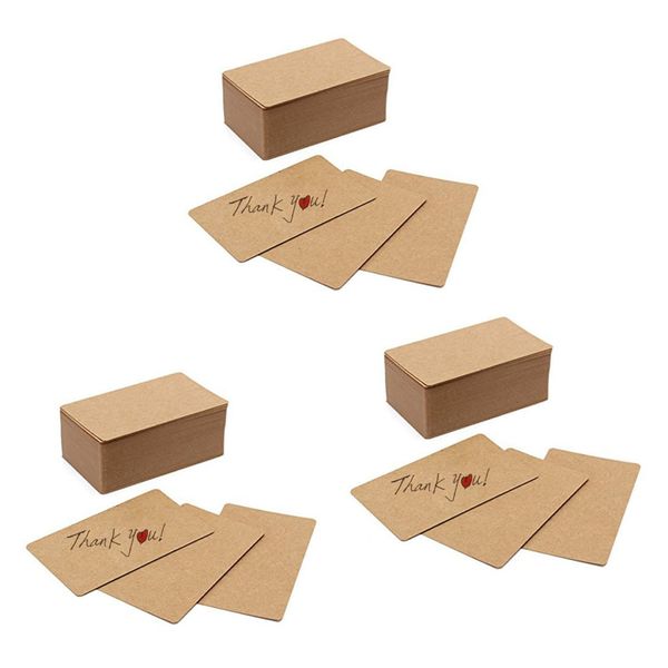 100Pcs Blank Kraft Paper Business Cards Word Card Message Card
