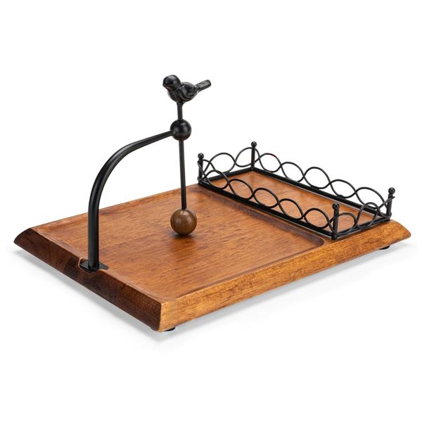 Elegant Flat Wooden Napkin Holder, Multifunctional Farmhouse Napkin Holder