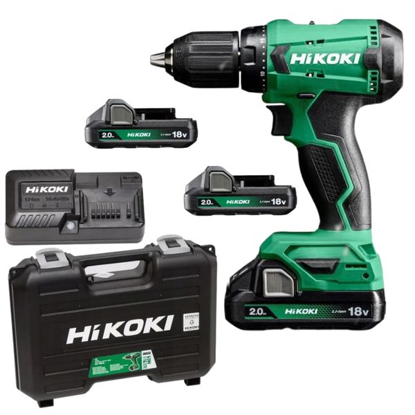 HiKOKI - Cordless Impact Drill 18V with 2 x 2Ah Batteries &amp; Charger in Case