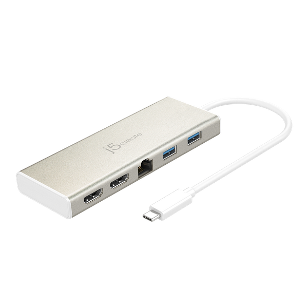 JCD381 USB Type-C™ Dual HDMI Mini Dock-Ethernet/ USB 3.1 HUB / PD2.0