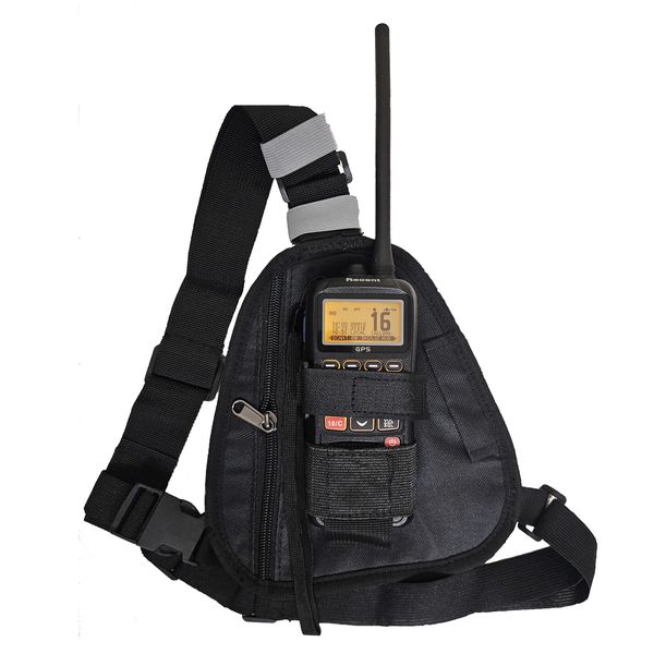 Handheld Radio Chest Harness Holster For Marine VHF Or Walkie Talkie, Black