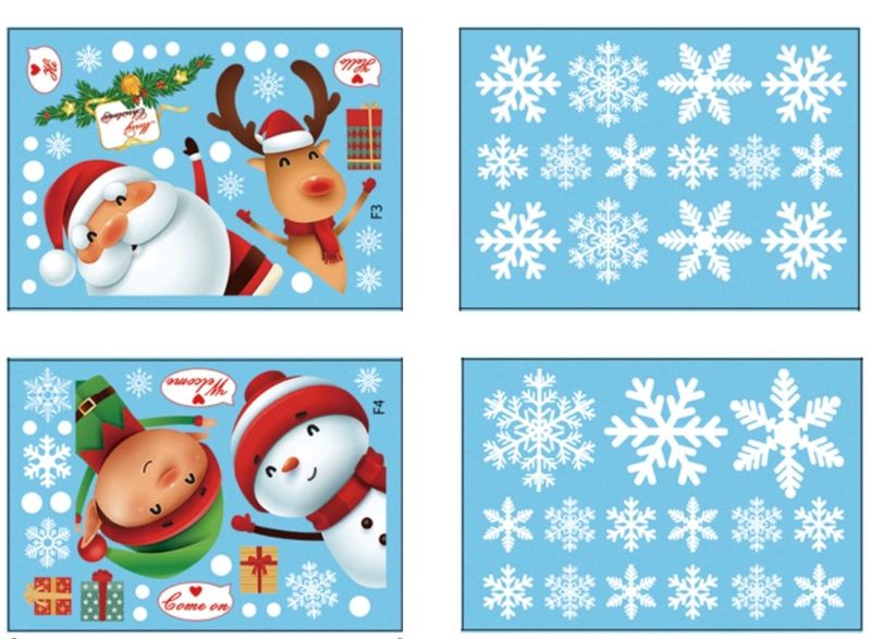 Elves and Snowman wall or window stickers