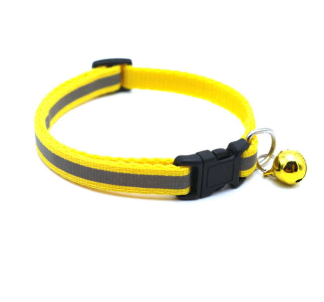 Reflective Dog Collar with Removable Bell 19-32cm Light Blue