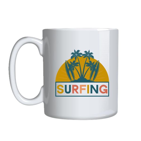 Surfing Coffee Mugs Trendy Surfing Lovers Graphic Cup Birthday Present 037