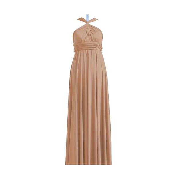 Hannah Grace Maternity Almond Brown Goddess Dress