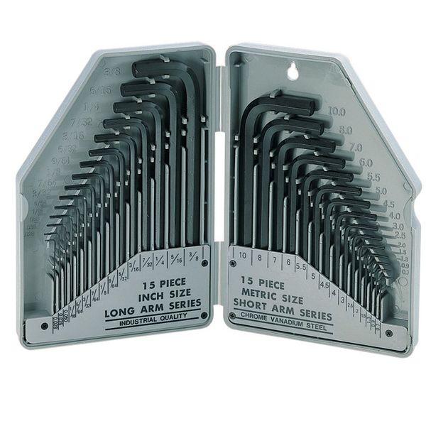 8PK-027 30-Piece Metric &amp; Inch Combination Hex Key Set