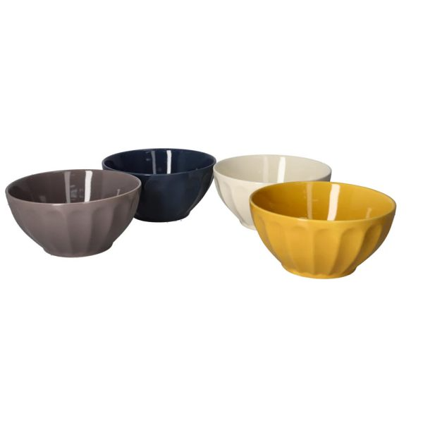 4 piece Mixed Colour Dessert Bowl