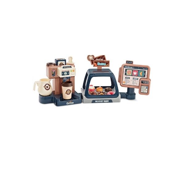 Kids Coffee Machine Toy Set Kitchen Toys Simulation Food Bread Coffee Cake  Pretend Play Shopping Cash Register Toys For Children