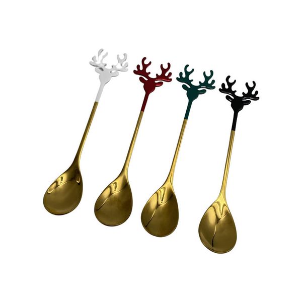 4-Piece Christmas Elk Spoon AMP-JY06