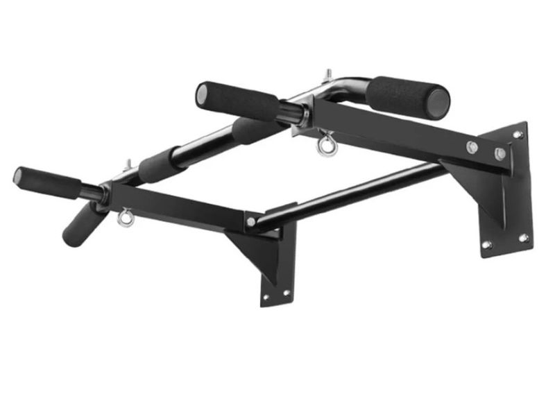 Wall Mounted Pull Up Bar with Multi-Grip Handles - Heavy Duty Steel