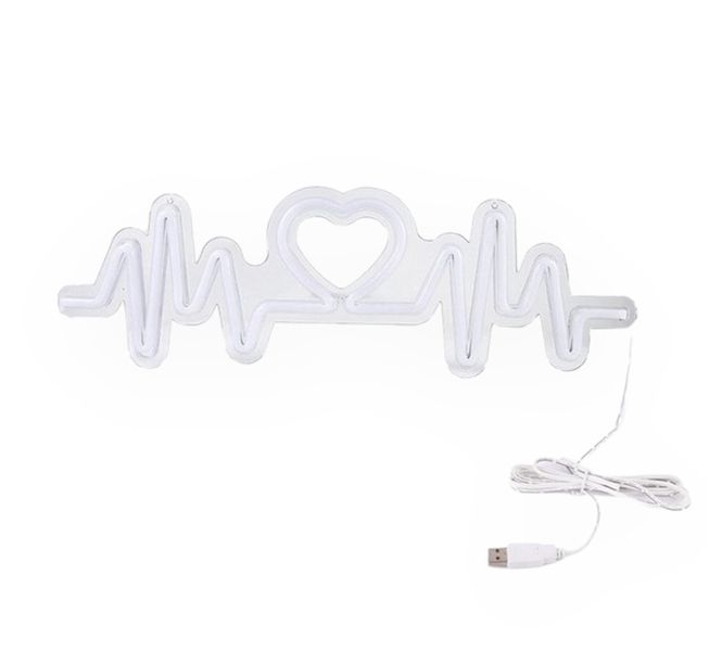 LED Neon Night Light, Heartbeat Signs