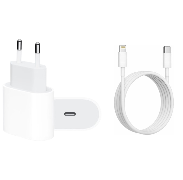 20W USB-C Fast Charger &amp; 1M Cable Bundle Compatible with iPhones &amp; iPads