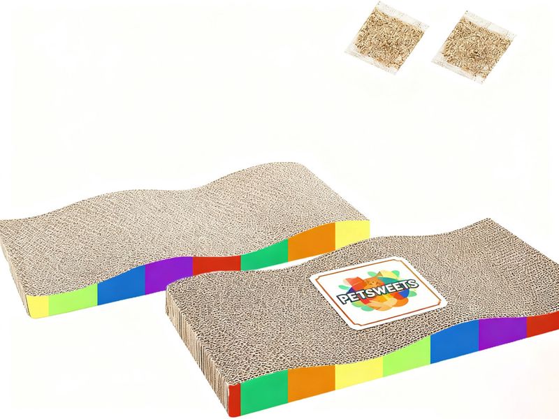 2 Pack Cat Scratching Boards for Indoor Cats with Catnips