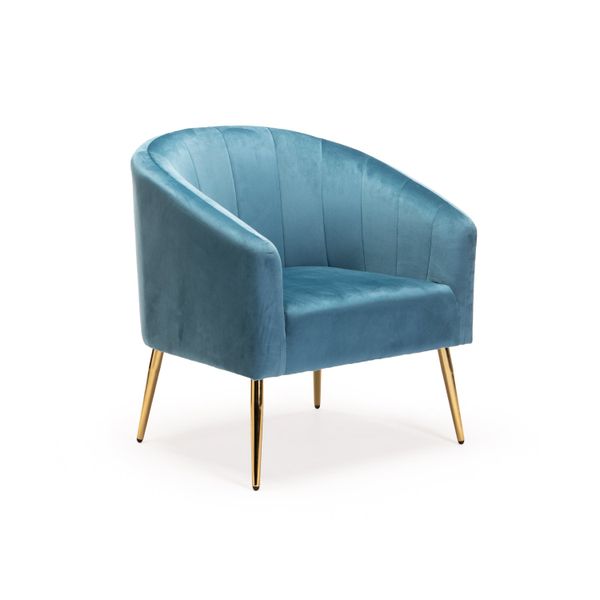 Colt Velvet Chair - Gold Leg - Petrol Blue