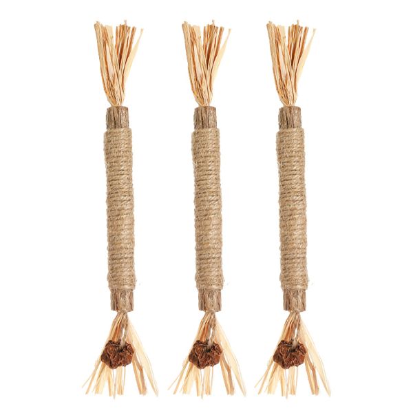 Catnip &amp; Jute Rope Dental Chew Sticks for Cats - 3 Pack