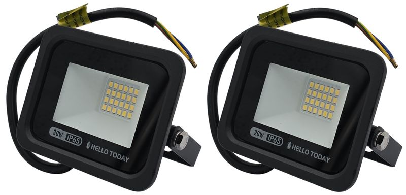 Hello Today LED Flood Light 20W Cool White - 2 Pack