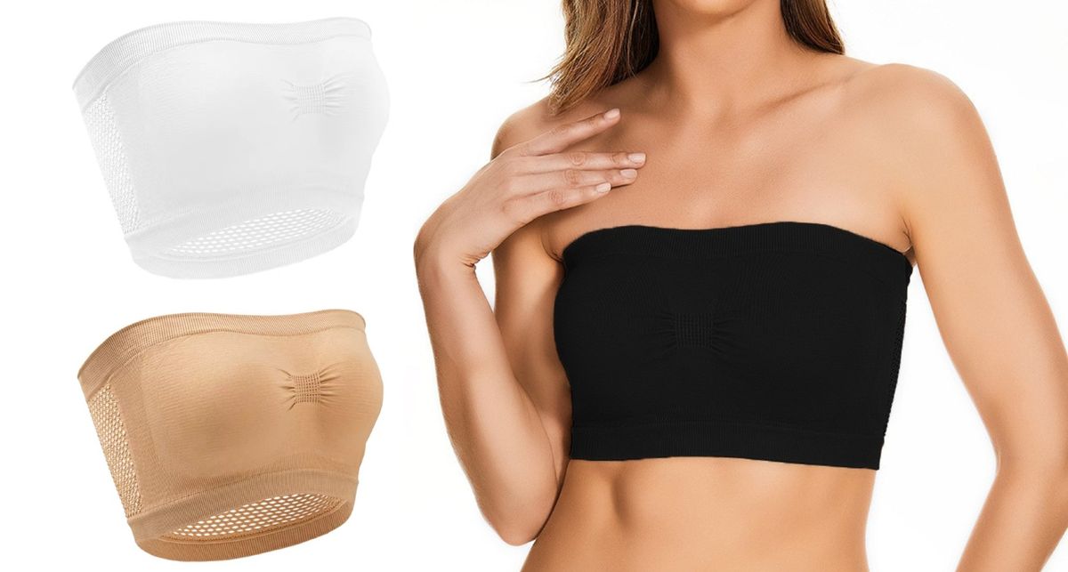 Women's Bandeau Bra Strapless Bralette Seamless Non-Padded Stretch Top