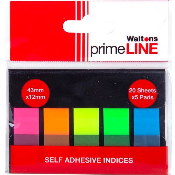PrimeLine Self-Adhesive Neon Film Index Dispenser - Pack 5 x6