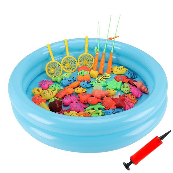 Magnetic Fishing Toy Game with Pole Pool Playset for Kids - 12 Piece