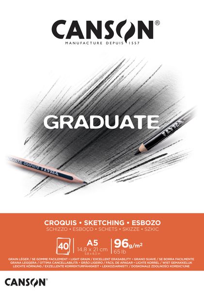 Canson GRADUATE Sketching Pad 40S A5 95G