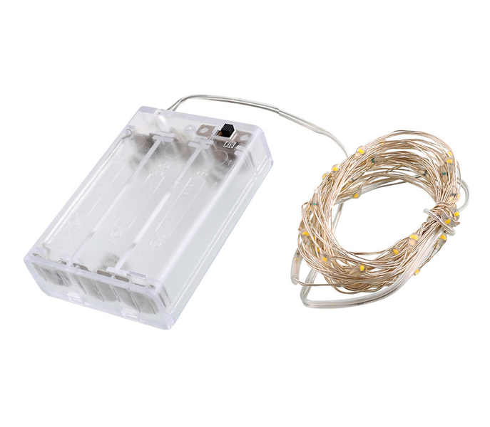 Wish 1m Fairy Lights Silver Wire White Colour - Battery Operated