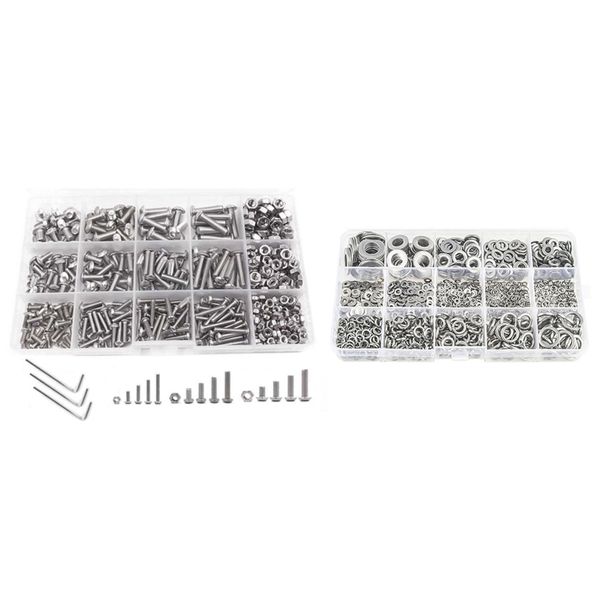 Screw And Nut Kit 500 Pcs M3 M4 M5 Stainless Steel +Wrench
