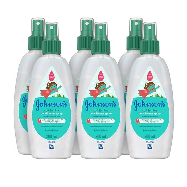 Johnson's Soft &amp; Shiny Conditioner Spray 6 x 200ml