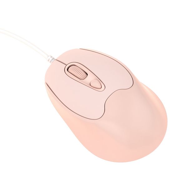 USB Silent Wired Mouse-Pink