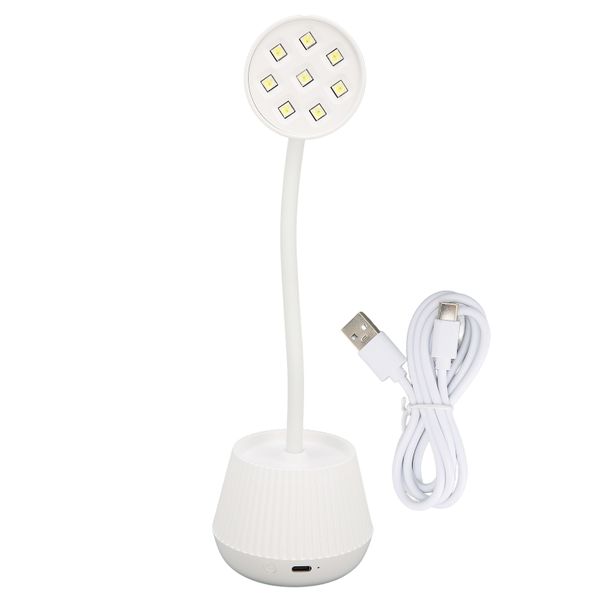 24WNail Gel Curing Lamp 365nm 405nm Adjustable Gooseneck 8piece Light Chips