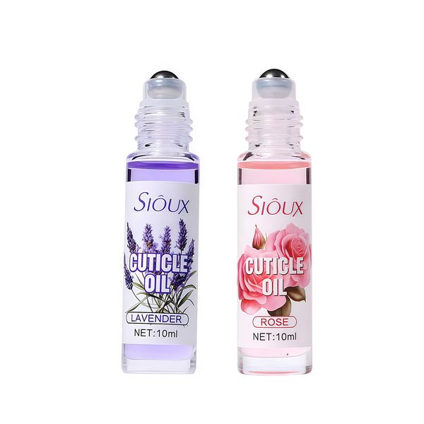 Sioux 2 Pieces Organic Nail &amp; Cuticle Oil Treatment Vitamin A &amp; D Roll-On 10ml