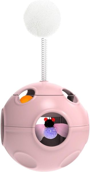 Interactive Cat Puzzle Toy with Wobble Ball and Catnip Roller