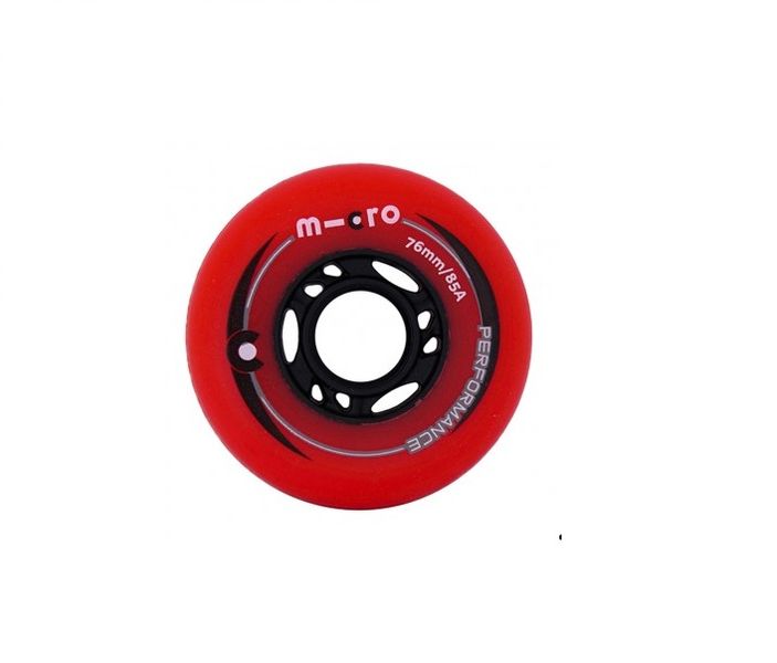 Micro Performance 76mm Red Inline Skate Wheels - Set of 4
